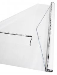 Флористическая матовая плёнка однотонная 58см*10м (Белый "Чёрточки")