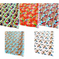 Новогодняя подарочная бумага в листах, размер 100см х 70см, в упаковке ассорти расцветок №3